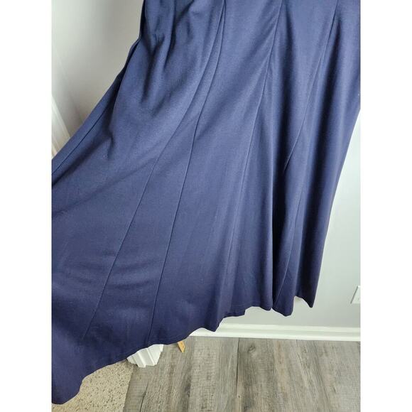 Boden Jersey Knit Fit and Flare Navy Dress sz 16/18 puff sleeves nwt *flawed* - Picture 5 of 15